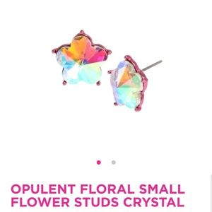 Opulent Floral Small Flower Studs Crystal